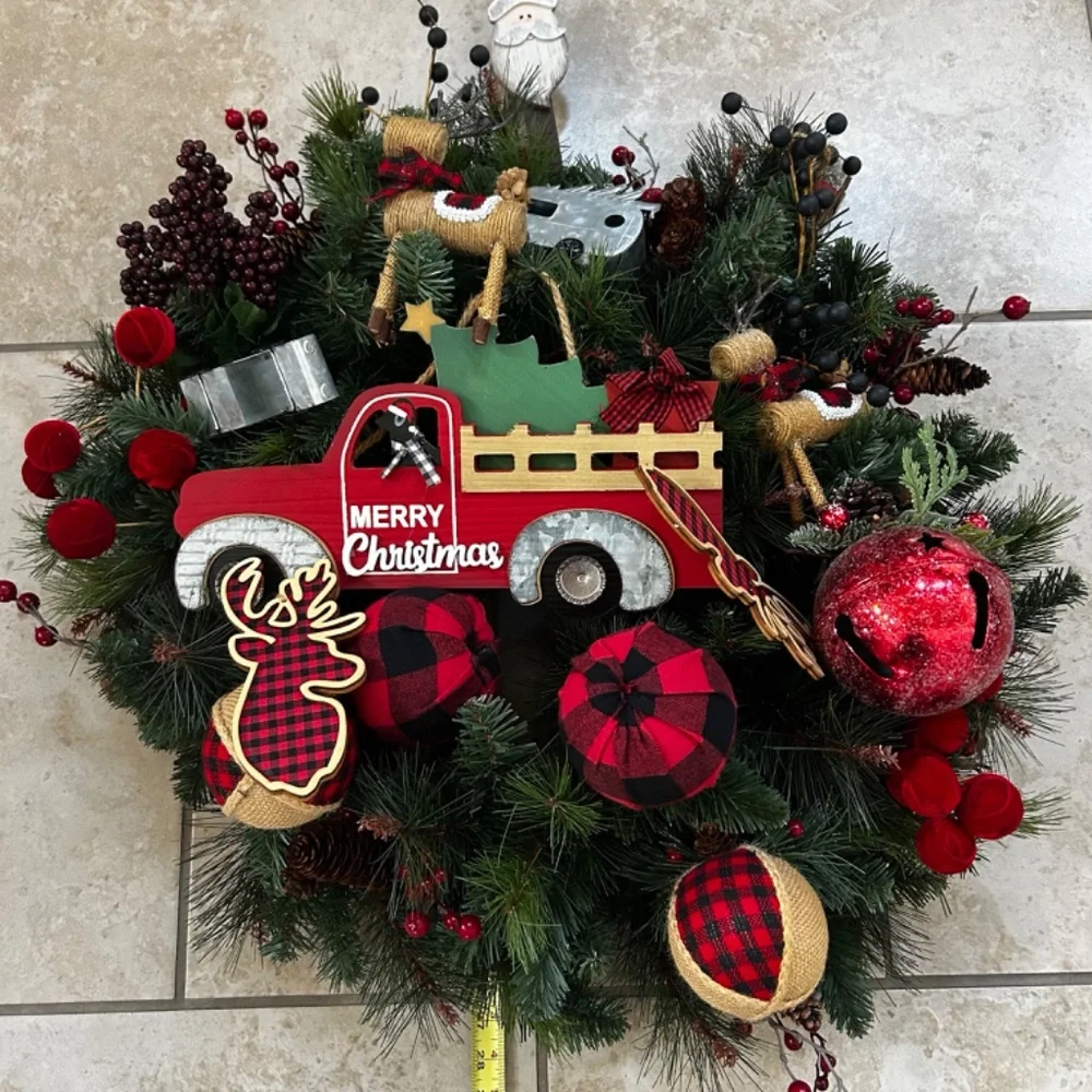 Decorated Christmas Wreath.
